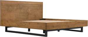 Base de Cama Doble Tradicional TNT de Madera Maciza de Roble con Plataforma y Base Metálica Resistente, Acabado Espresso, Opciones Multicolor para Dormitorio - Product Image 4