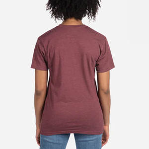 T-shirt blanc uni à col rond, t-shirt en tissu mélangé / t-shirt prix de gros - Product Image 1