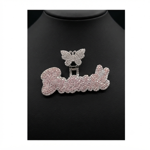 Women's Hip Hop 925 Solid Silver Iced <b>Custom</b> Cursive Initial <b>Name</b> Butterfly Clasp <b>Necklace</b> Moissanite Diamond Fine Pendant Charm - Product Image 6