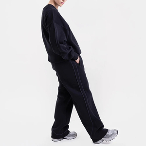 กางเกงจ็อกเกอร์ลำลองสำหรับผู้หญิง ดีไซน์ใหม่ ขายส่ง รับทำโลโก้ กางเกงขายาวทรงหลวมแต่งขอบผ้าขนสัตว์ กางเกงสตรีทแวร์ - Product Image 3