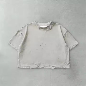 เสื้อยืดคอตตอนถักเนื้อหนาคุณภาพพรีเมียมแบบสั่งทำพิเศษจาก Up Felt – เสื้อยืดทรงปกติสไตล์วินเทจฟอกสีและทำให้ดูเก่า - Product Image 2