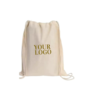 <b>Large</b> capacity cinch <b>backpack</b> made of 100% pure cotton with custom design for gym, yoga classes and sports clubs - Product Image 1