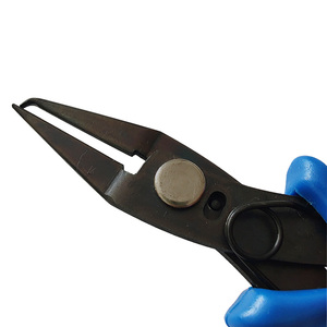 Pince à bec effilé mini portable de 4,5 pouces (120 mm) pour polissage fin, avec poignée en acier au carbone trempé rouge, dentelée, personnalisable OEM - Product Image 2