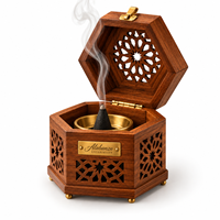 Boîte à encens Bakhoor en bois écologique de luxe avec accessoires en laiton, Oud arabe Mabkhara, aromatique indien, pour la maison, l'hôtel, Ramadan
