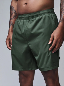 Shorts Bermuda pour homme, couleur unie, vert, à séchage rapide, taille élastique, décontractés, en polyester, pour le sport - Product Image 1