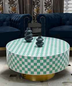 Meubles en os incrusté, design marocain très demandé, table basse en os incrusté avec base en laiton pour la maison, l'hôtel et le restaurant - Product Image 1