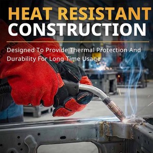 Gants de soudage en cuir de vachette renforcé, résistants, pour la sécurité industrielle, ignifuges, pour la lutte contre les incendies et le barbecue - Product Image 3