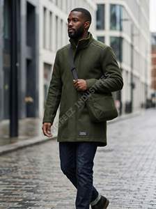 Veste de chasse pour homme en mélange de laine mérinos OEM, vêtement d'extérieur thermique anti-humidité avec sac de transport intégré et système de fermeture éclair silencieuse - Product Image 2