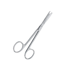 Ciseaux en acier inoxydable de qualité médicale 14,5 cm, pour gaucher, à lame coupante/arrondie, courbés, pour dissection manuelle, certifiés CE - Product Image 5