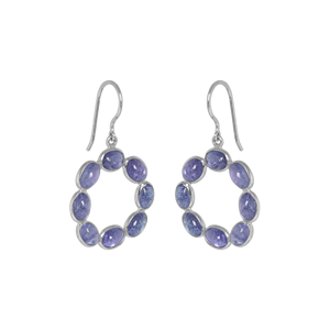 Pendientes Colgantes de Plata de Ley 925 con Tanzanita Natural, Piedra de Nacimiento de Diciembre, Gema Morada Ovalada, Diseño Floral Hecho a Mano, Venta al por Mayor - Product Image 6