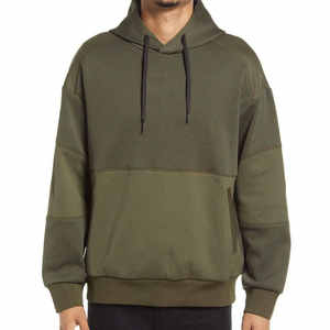 Sudadera con Capucha y Paneles en Contraste para Hombre, 300 GSM, con Cordón Ajustable, Bolsillo Canguro, Estilo Urbano, Transpirable, Clásica para Uso Diario - Product Image 1