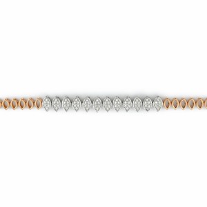 18ct Gold White <b>Crystal</b> Marquise Link <b>Bracelet</b> for Women Elegant Slim Chain Jewelry Wedding Party Daily Wear Gift - Product Image 3