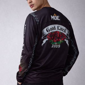 Luxury Oversized Men Long Sleeve Mesh Sports Jersey Custom Sublimation Design Top <b>Gothic</b> Graphic American Football Jersey - Product Image 6