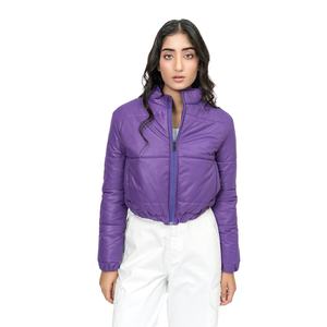 High Quality Short Bubble <b>Jacket</b> Women Hip Hop Style <b>Cropped</b> <b>Puffer</b> Winter Fashion Lightweight Detachable Collar - Product Image 4