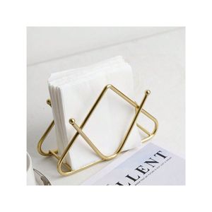 Support de serviettes en métal doré de luxe, décoratif, pour table, distributeur de papier, porte-serviettes pour mariage, hôtel, restaurant - Product Image 5