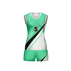 Unisex Blue White Sublimated <b>Volleyball</b> Jersey <b>Set</b> Sleeveless Crew Neck Moisture Wicking Fitted Sportswear All Seasons Front - Product Image 6