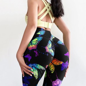 Leggings pour femmes, solides, de haute qualité, respirants, en spandex/nylon |   Pantalons de sport et de yoga à taille élastique avec poches et design torsadé, longueur intégrale - Product Image 6