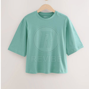 Camiseta de Verano para Mujer, Color Personalizado, Talla Grande, Corte Holgado, 100% Algodón, Transpirable, Alta Calidad, Precio Bajo, Venta al Por Mayor, Nueva Llegada - Product Image 2