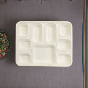 Platos Compostables Ecológicos de Bagazo de Caña de Azúcar Biodegradables Duraderos con 9 Compartimentos para Secciones, para India 2026 - Product Image 5