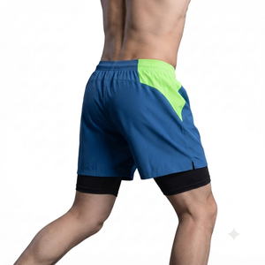 Trendiness Blue Men's 100% Cotton Oxford Fabric Knee Length Shorts Gym Sportswear Casual Running Pockets Workout <b>Athletic</b> Zipper - Product Image 2