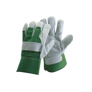 Guantes de Trabajo Industriales Reforzados de Cuero Vacuno, Doble Palma, Guantes de Seguridad Canadienses con Tira de Algodón - Product Image 1