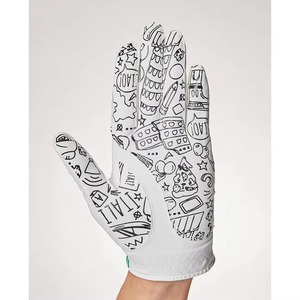 Guantes de Golf Transpirables de Piel de Cabretta Blanca con Diseño de la Bandera Italiana Dibujado a Mano, para Mano Derecha, Cierre de Gancho y Bucle Antideslizante, Unisex - Product Image 5