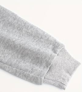 Men's Hooded Zipper Sweatshirt Regular Fit Solid Gray Casual Autumn Wear 100% Cotton Knitted Breathable Design made Bangladesh - Product Image 5