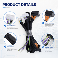 Arnés de cableado para amplificador DSP de coche, conector macho-hembra con funda trenzada OEM personalizada