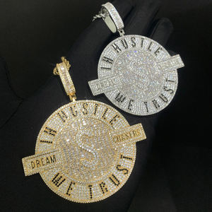 จี้เพชรน้ำแข็ง Dream Chasers เงินแท้ 925 ชุบทอง 18K ประดับคริสตัลหรูหรา สไตล์ Unisex - Product Image 3