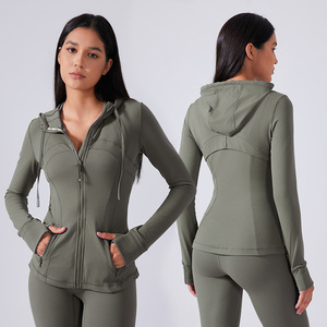 ชุดออกกำลังกายผู้หญิง เสื้อโยคะสีพื้นไร้ตะเข็บ แขนยาว เสื้อครอปออกกำลังกาย แห้งเร็ว ระบายอากาศ ชุดโยคะ - Product Image 2