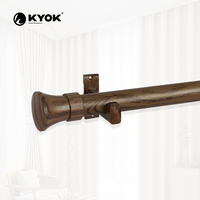 KYOK Vente en gros de tringles à rideaux télescopiques réglables, doubles supports en métal, fournisseur industriel