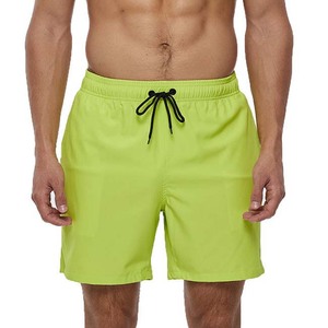 Shorts de Baño para Hombre, Color Azul Sólido, Cintura con Cordón, Secado Rápido, Casuales - Product Image 3