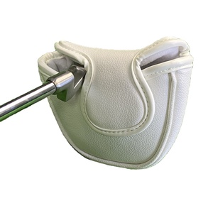 White PU Leather <b>Golf</b> Headcover Solid Color Protective Cover for Drivers and Irons - Product Image 1