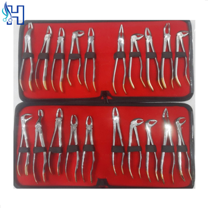 Ensemble de forceps d'extraction dentaire en acier inoxydable, poignée moletée, instruments chirurgicaux de classe I, utilisation manuelle, couleur argent - Product Image 6