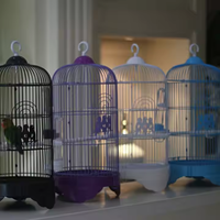 Vente en gros de petites cages à oiseaux rondes multicolores ornementales en métal très vendues Cages pour perroquets