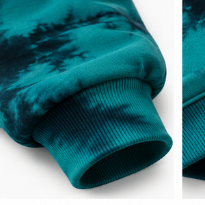 Sudadera Tie Dye de algodón grueso con forro polar, cuello moderno y suave, costuras textiles y cintura elástica, ideal para pedidos por contrato. - Product Image 4