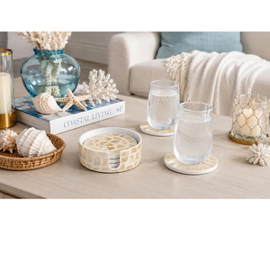 Sous-verres en nacre pour décoration de table, collection mariage et cadeaux, sous-verres et dessous de plat, diamètre 300 mm, prix de gros - Product Image 3