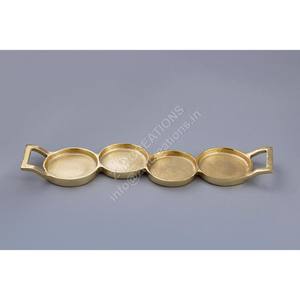 Portavelas de Metal de Lujo con Asa para 4 Velas de Té, Diseño Moderno, Ecológico, Decoración para el Hogar, Bodas, Navidad - Product Image 1