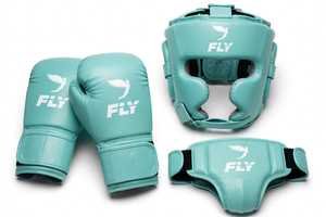 New Arrivals Hot Selling Customized <b>Green</b> Color Fly Boxing Set Genuine Leather With Hook & Loop <b>Lace</b>-Up Non Slip For Muay Thai - Product Image 5