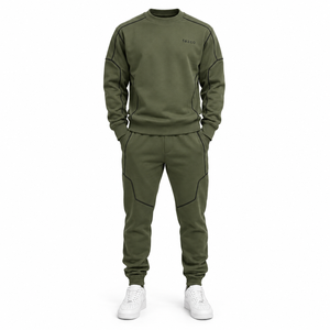 Conjunto Deportivo Informal Holgado de Corte Largo con Cintura Ajustable con Cordón y Bolsillos Laterales, Unisex, Negro, con Capucha, 100% Algodón - Product Image 6