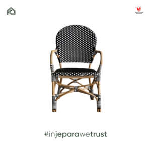 Durable Ansena Luxury <b>Rattan</b> <b>Bistro</b> Armchair Durable PE Wicker Dining Chair for Outdoor Cafe Restaurant Patio Jepara - Product Image 2