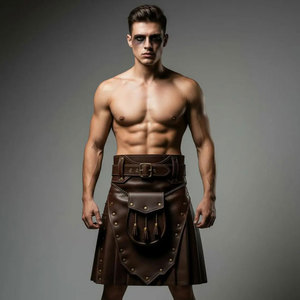 Kilt en cuir marron fait main - Product Image 4