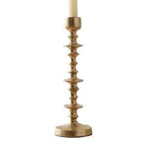 Paire de bougeoirs en laiton martelé doré pour bougies coniques, support décoratif pour éclairage d'ambiance, maintient en toute sécurité les bougies standard ou les bougies LED coniques - Product Image 2