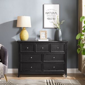 Comò Moderno a 7 Cassetti, Armadio Organizzatore con Cassetti Porta Abiti, Design Elegante a L - Product Image 1