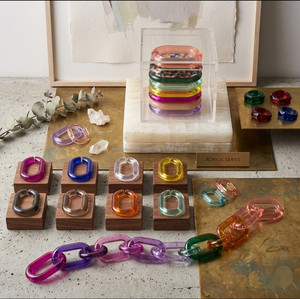 Decoración de Pared de Eslabones de Cadena de Resina Transparente y Colorida, Decoración Moderna Lavable para Sala de Estar y Oficina, Temas de Letras y Naturaleza, Boda - Product Image 5