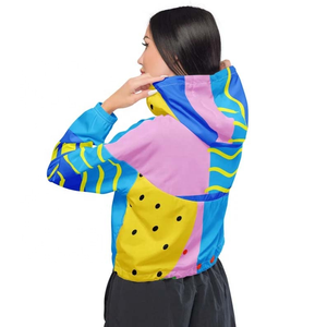 Windbreaker Athletic Gym Zip up Short Womens <b>Jacket</b> Custom Logo Womens Cropped <b>Jacket</b> Crop Top - Product Image 4