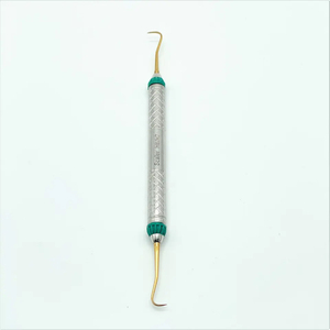Instrumentos Bone Bridge BBI-652, puntas doradas, mango de 10 mm, desincrustador dental tipo espada, H6/H7, manual, acero inoxidable, certificado CE Clase I 1 - Product Image 2