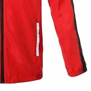 Chaqueta Cortavientos para Hombre, Diseño Color Block Rojo y Blanco, Estilo Casual Deportivo, Cierre de Cremallera, Corte Regular, Invierno, Logotipo Frontal - Product Image 3
