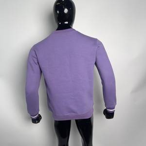<b>Men's</b> <b>Purple</b> Crew Neck <b>Sweatshirt</b> Long Sleeve Pullover Custom Logo Printed Fleece Knitted Winter Streetwear - Product Image 4
