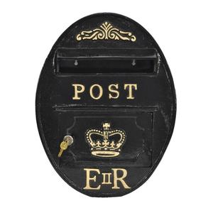 Luxury ER Post <b>Box</b> Oval Shape Wall Mount Cast Iron Mailbox For Home Parcel Mails Receiving Custom Letter <b>Box</b> Black Coated - Product Image 1